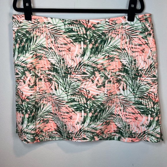 Lady Hagan Women's Tropical Skort Green Peach Stretch Pocket Golf Tennis Size 16 - Picture 1 of 13